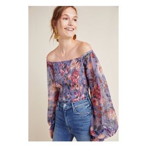 Anthropologie Rouen Floral Printed Top